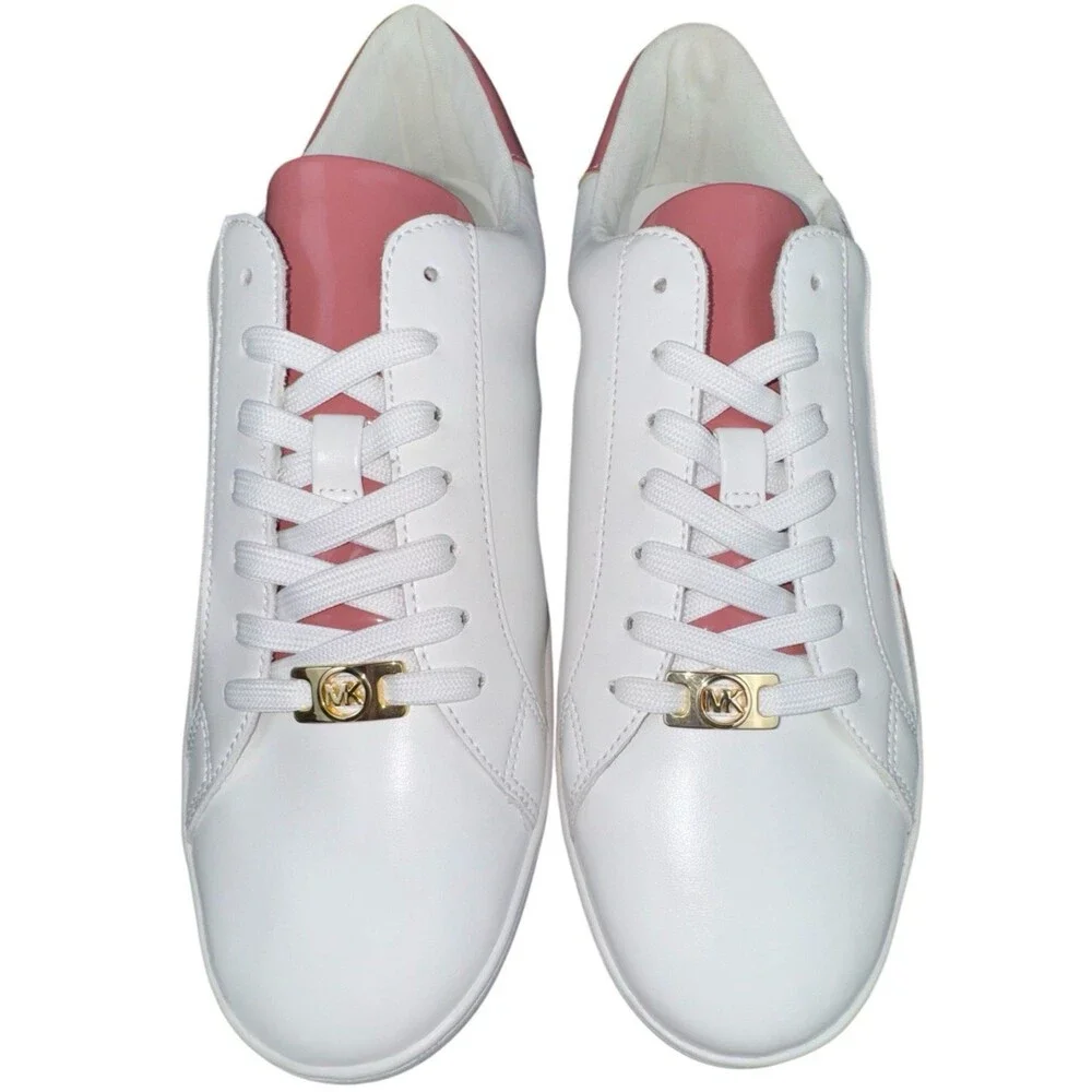 Michael Kors Womens Size 10 Sneakers KORS Print Faux Leather White Blush Keaton